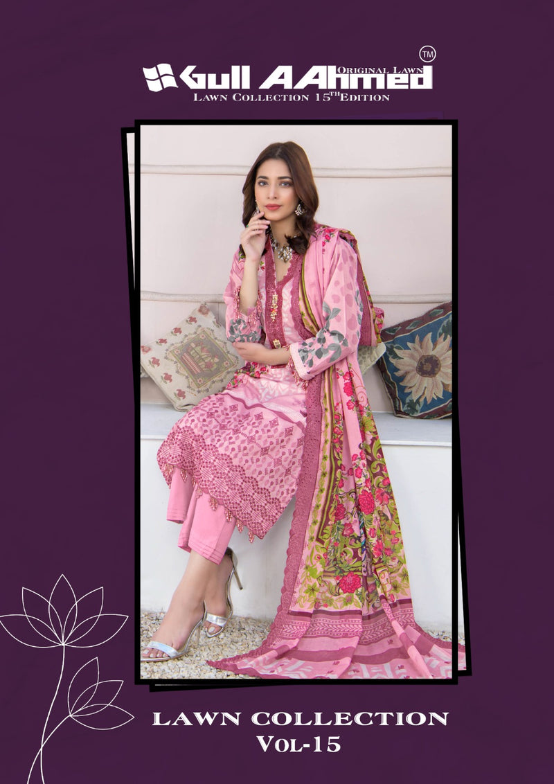 Gull Aahmed Vol 15 Printed Lawn Cotton Salwar Suits