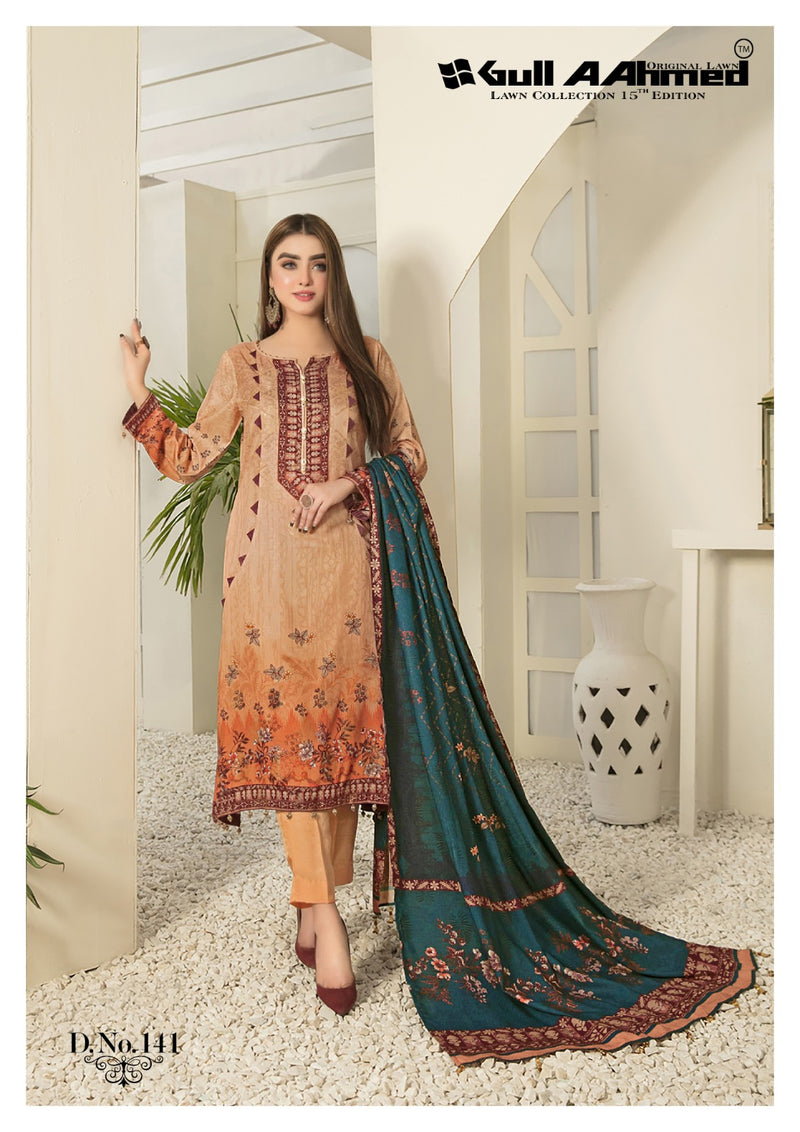 Gull Aahmed Vol 15 Printed Lawn Cotton Salwar Suits