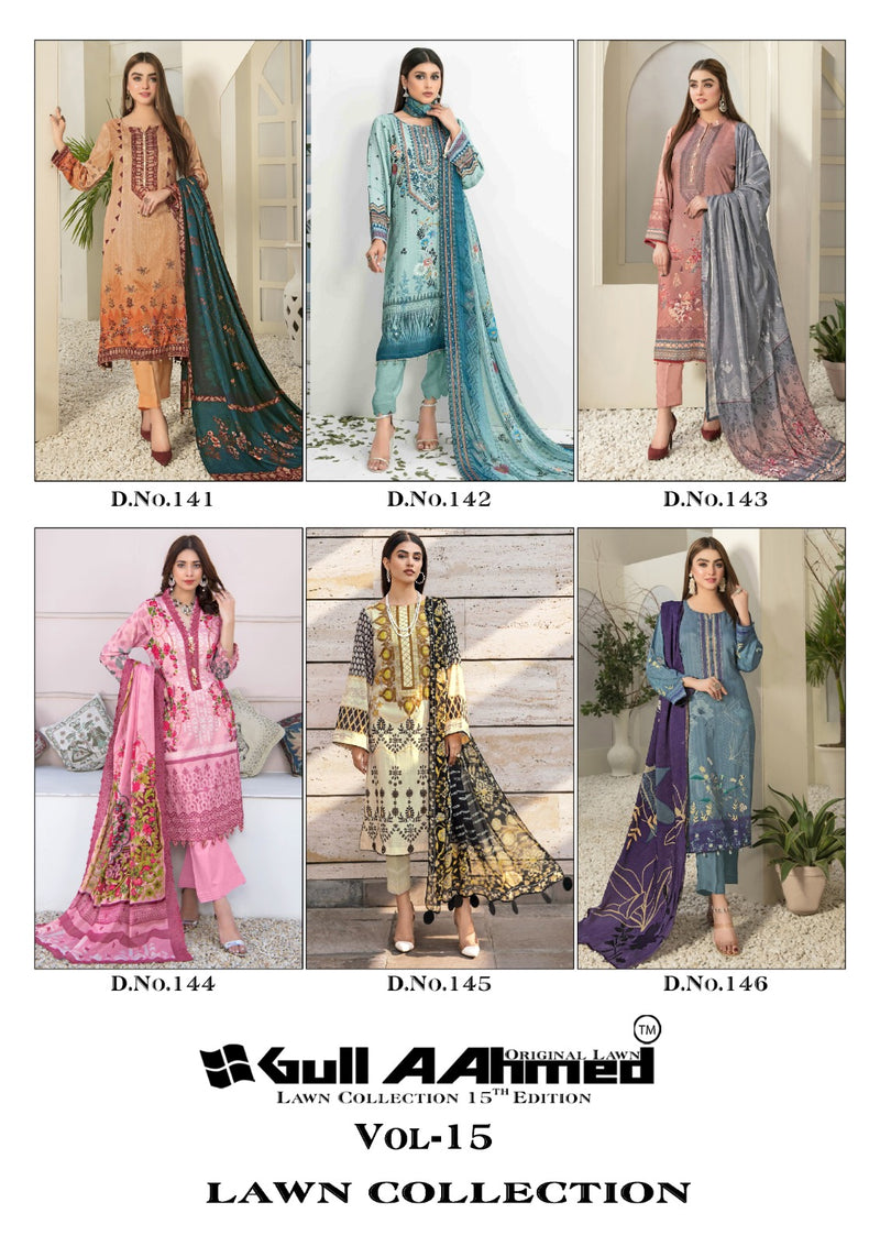 Gull Aahmed Vol 15 Printed Lawn Cotton Salwar Suits