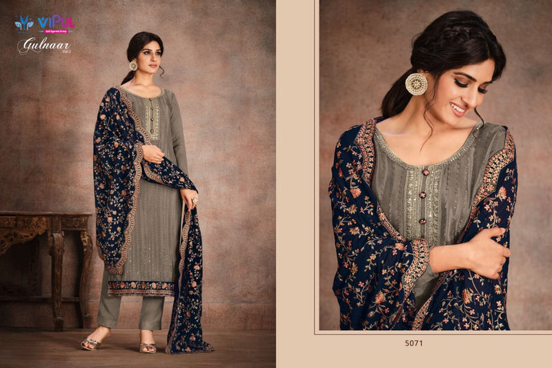 Vipul Gulnaar Vol 2 Chinnon Embroidery Swarovski Fancy Festive Wear Designer Salwar Kameez