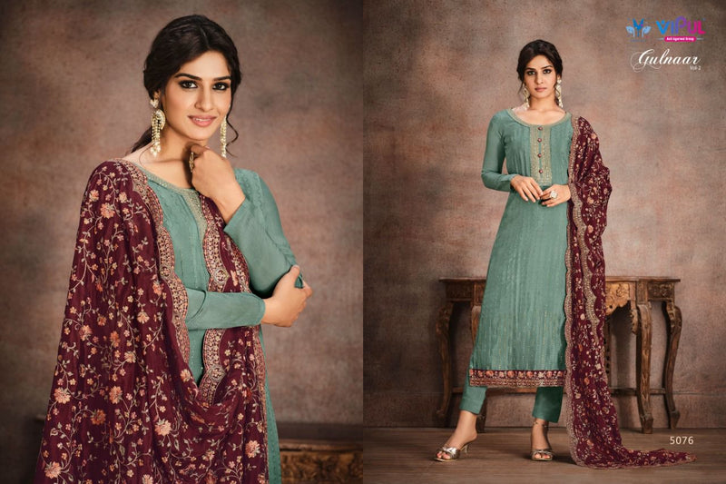 Vipul Gulnaar Vol 2 Chinnon Embroidery Swarovski Fancy Festive Wear Designer Salwar Kameez