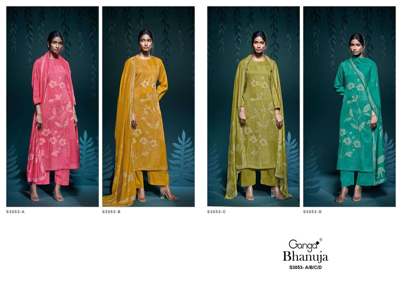 Ganga Bhanuja 3053 Premium Cotton Satin Embroidered Handwork Salwar Suit