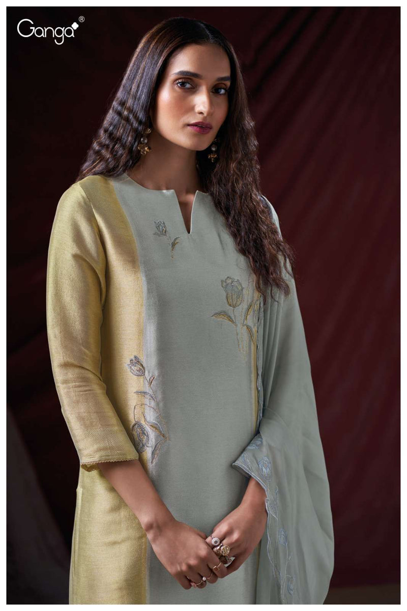 Ganga Fashion Avniya 3730 Pure Organza Silk Embroidered Work Salwar Suit