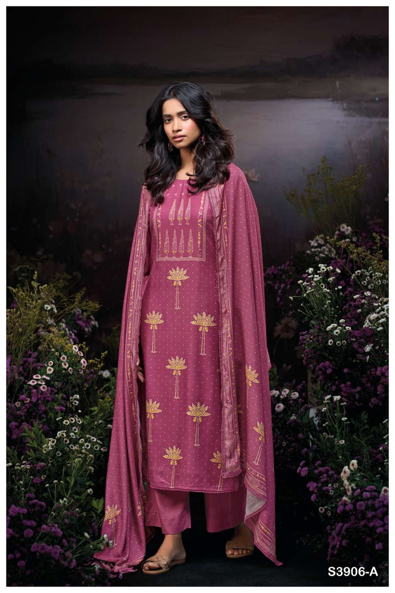 Ganga Fashion Bailyn 3906 Pure Pashmina Handwork Salwar Suit