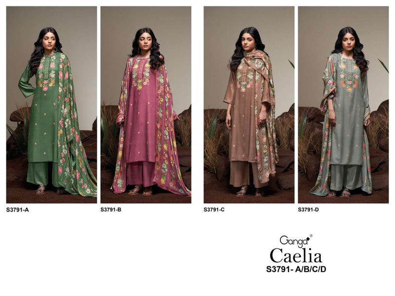 Ganga Fashion Caelia 3791 Premium Pashmina Embroidered Work Salwar Suit