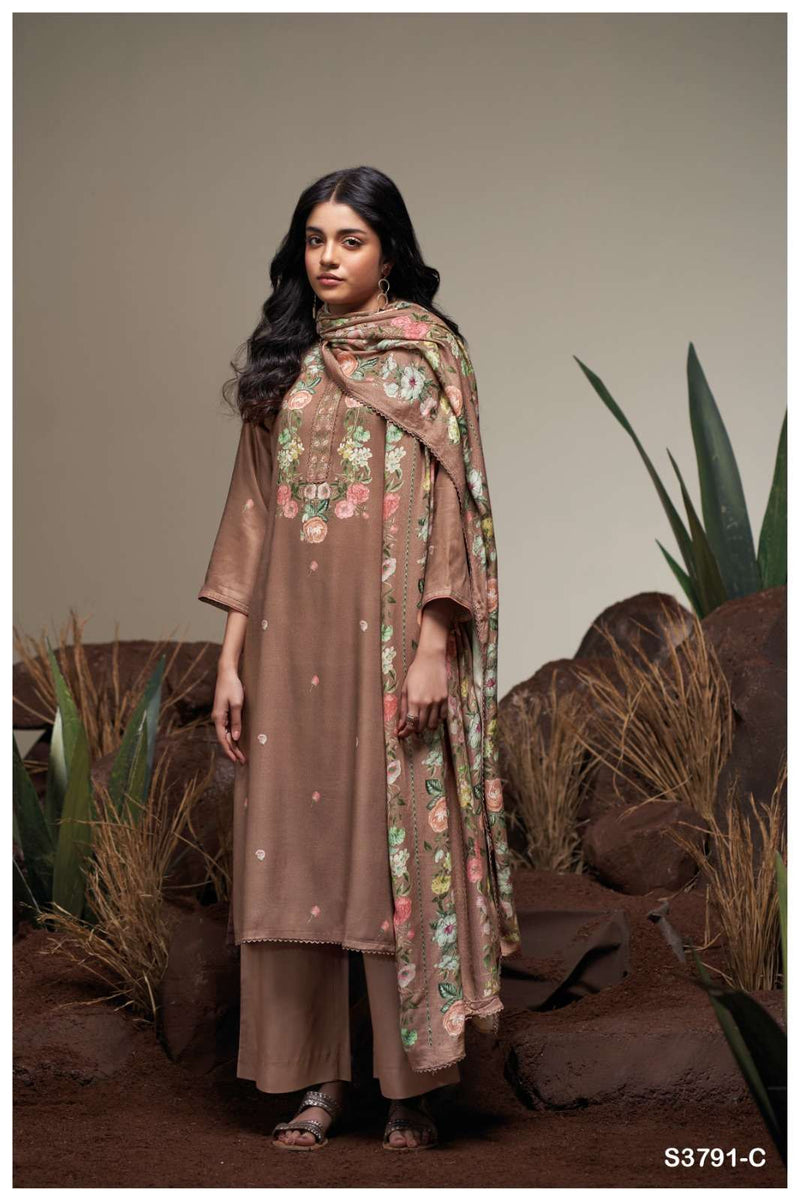 Ganga Fashion Caelia 3791 Premium Pashmina Embroidered Work Salwar Suit