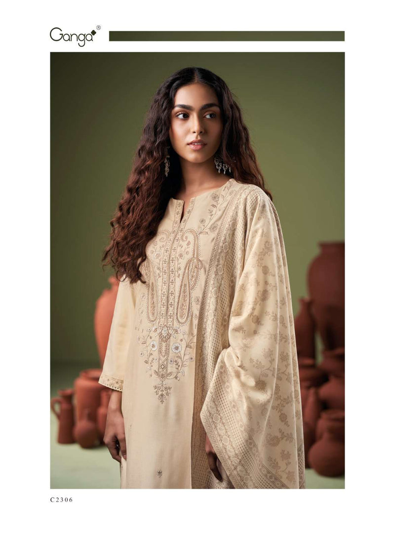 Ganga Fashion Nosem Premium Pashmina Embroidered Work Salwar Suit