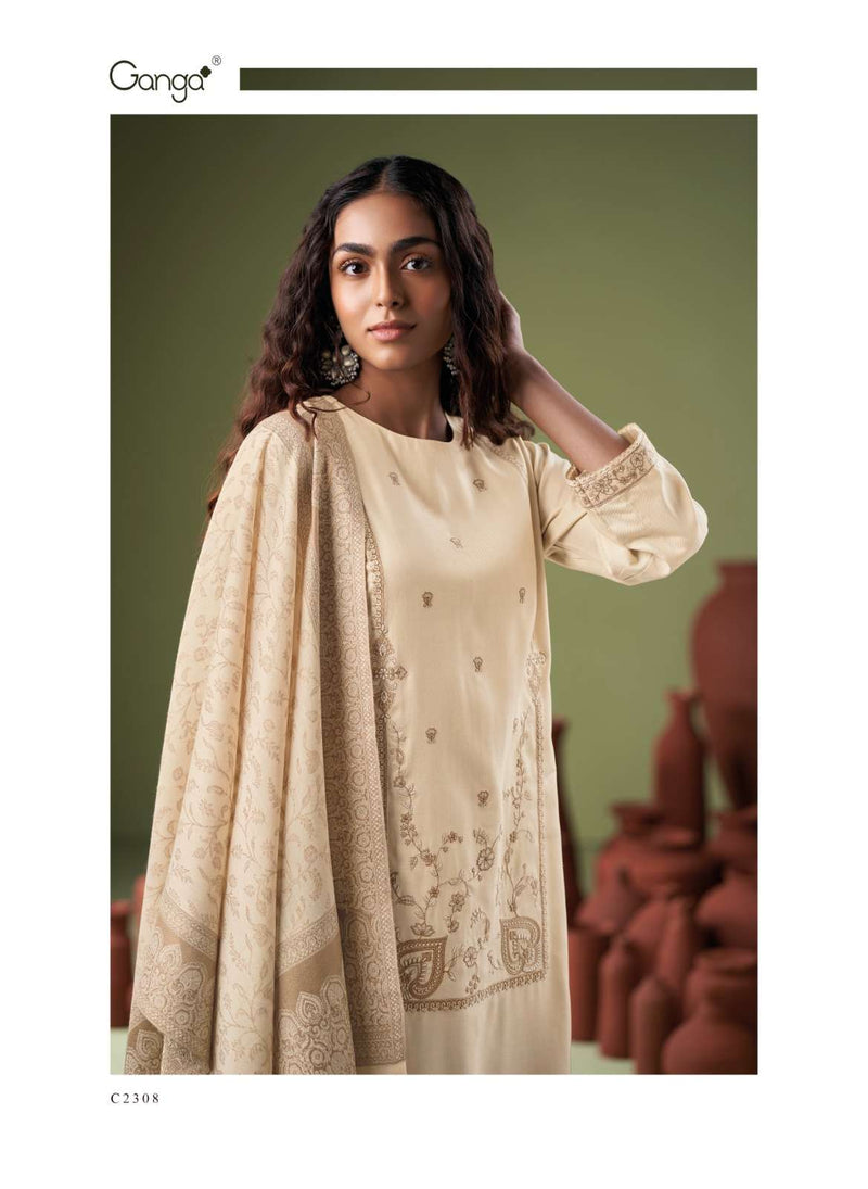 Ganga Fashion Nosem Premium Pashmina Embroidered Work Salwar Suit