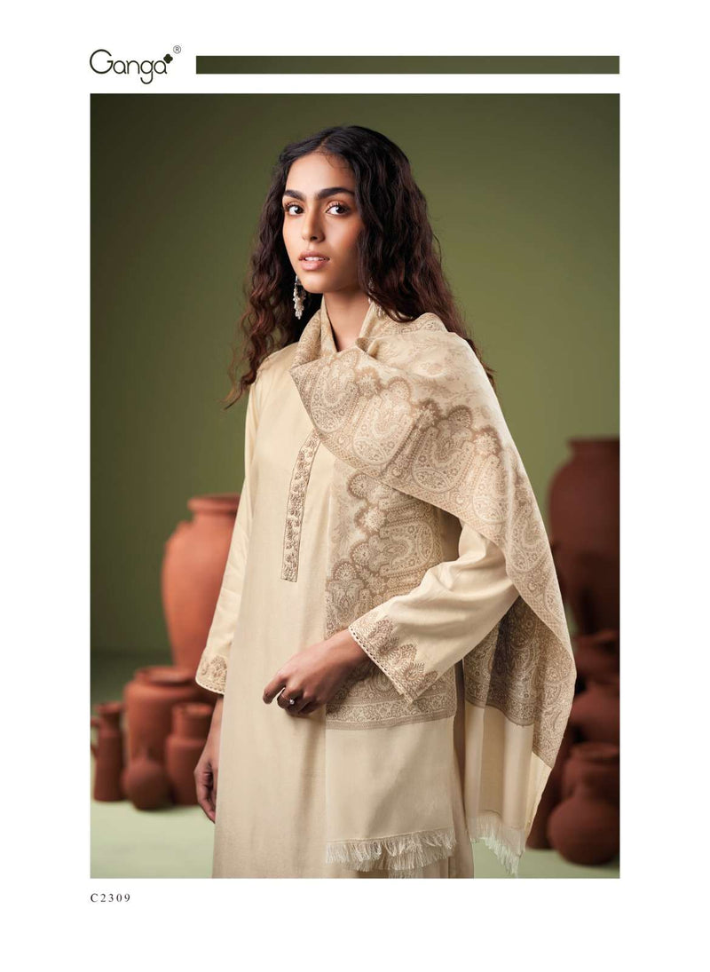 Ganga Fashion Nosem Premium Pashmina Embroidered Work Salwar Suit