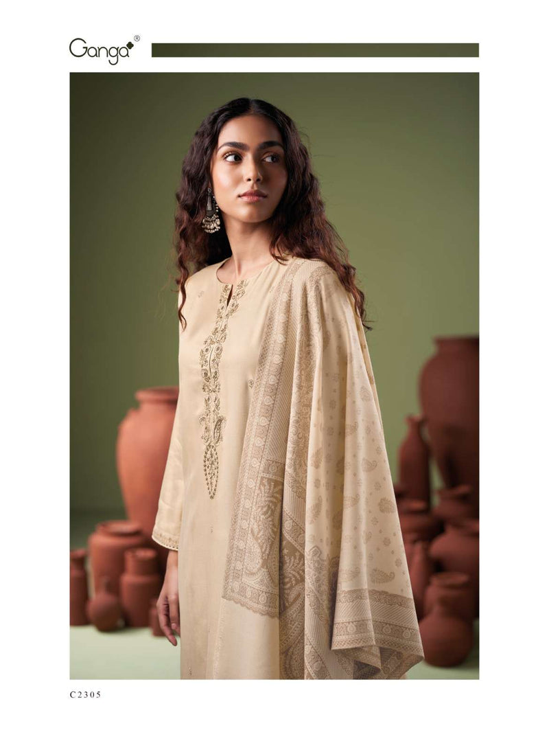 Ganga Fashion Nosem Premium Pashmina Embroidered Work Salwar Suit