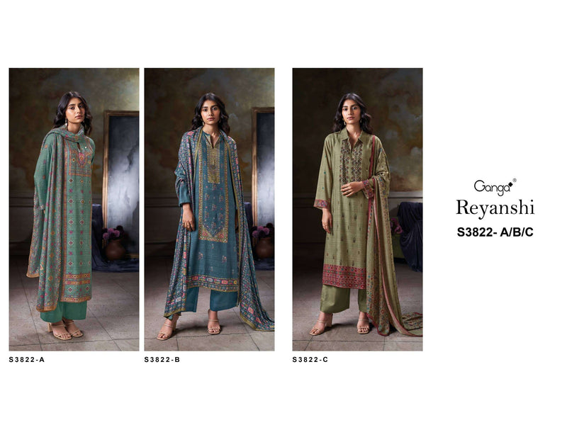 Ganga Fashion Reyanshi 3822 Pashmina Handwork Designer Work Winter Suit