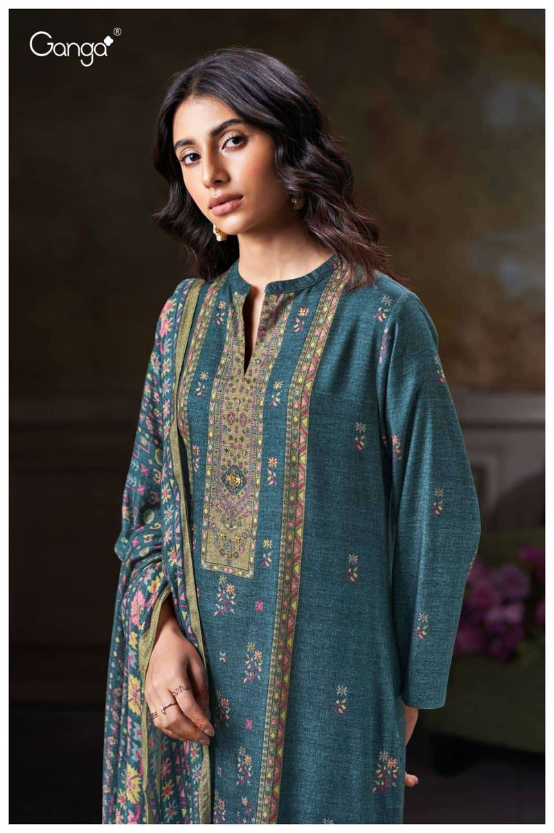 Ganga Fashion Reyanshi 3822 Pashmina Handwork Designer Work Winter Suit