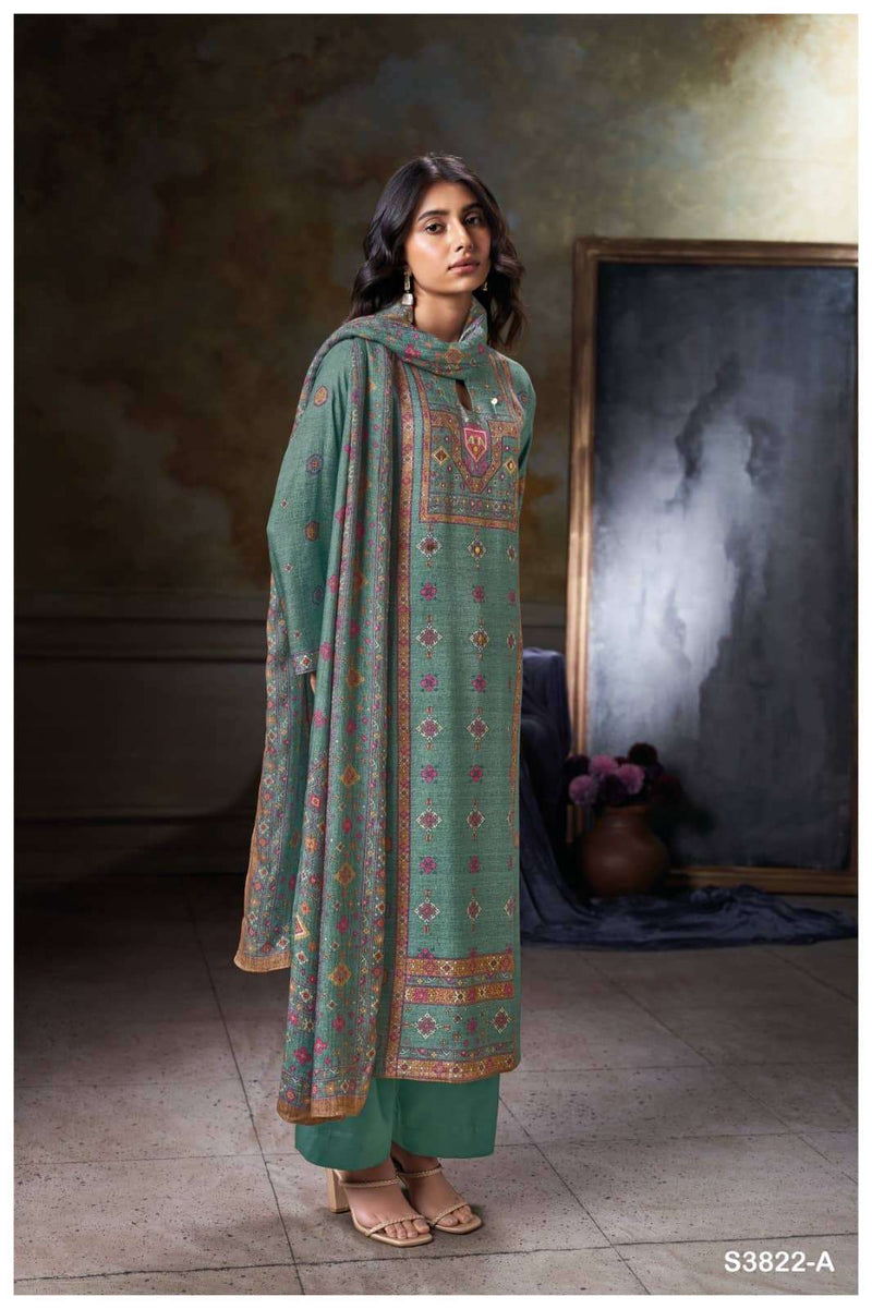 Ganga Fashion Reyanshi 3822 Pashmina Handwork Designer Work Winter Suit
