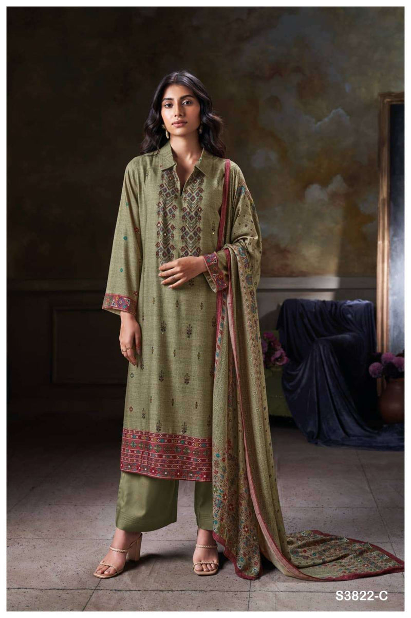 Ganga Fashion Reyanshi 3822 Pashmina Handwork Designer Work Winter Suit