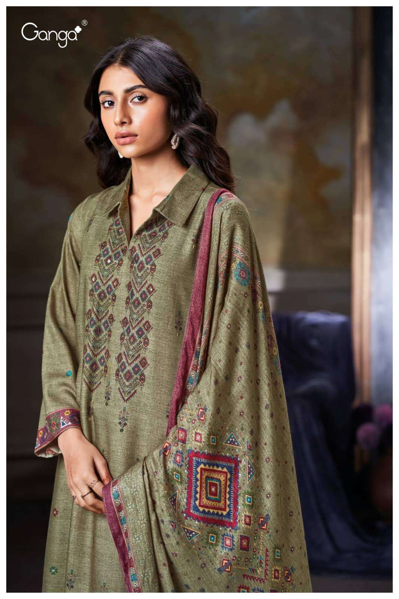 Ganga Fashion Reyanshi 3822 Pashmina Handwork Designer Work Winter Suit