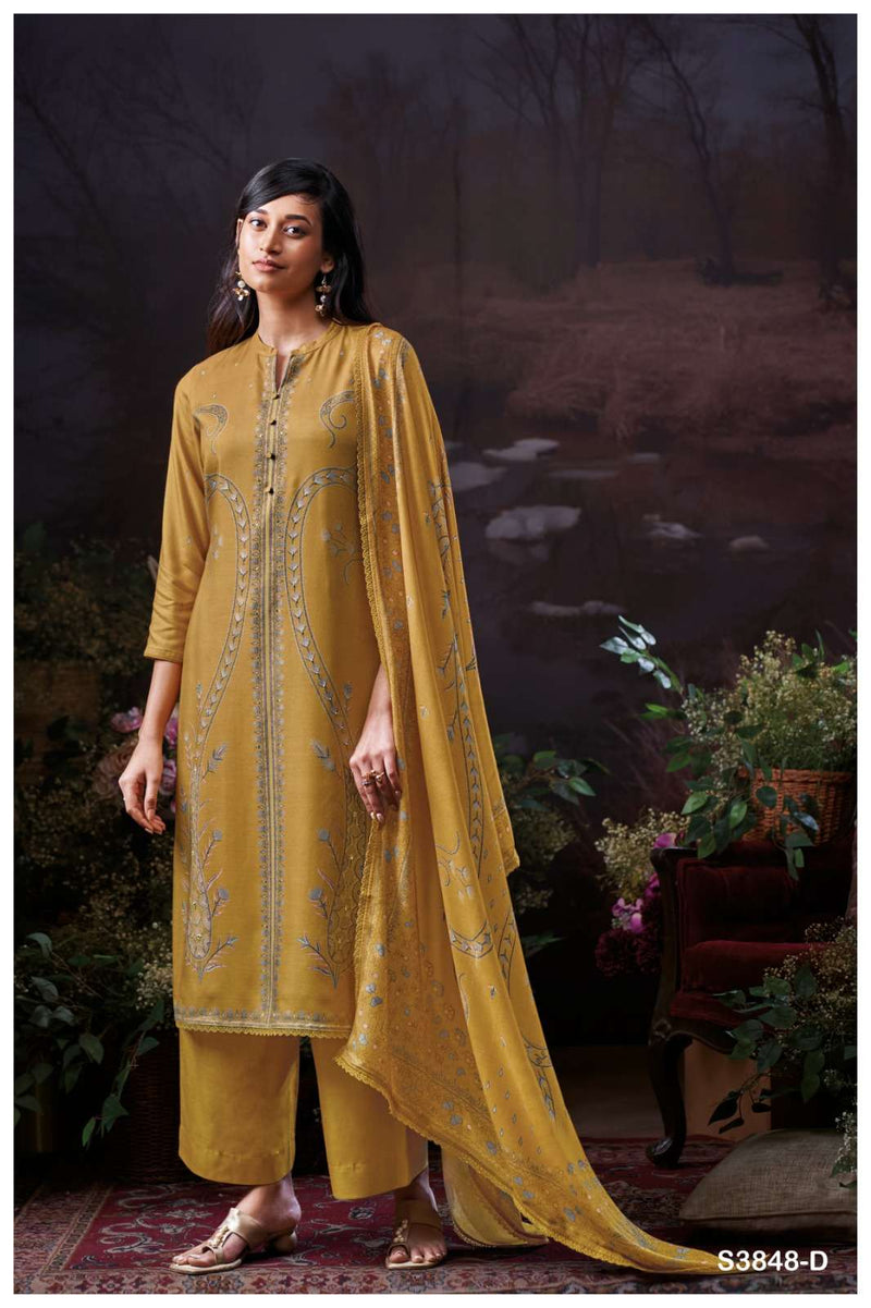 Ganga Fashion Rimsha 3848 Pure Pashmina Embroidered Work Salwar Suit
