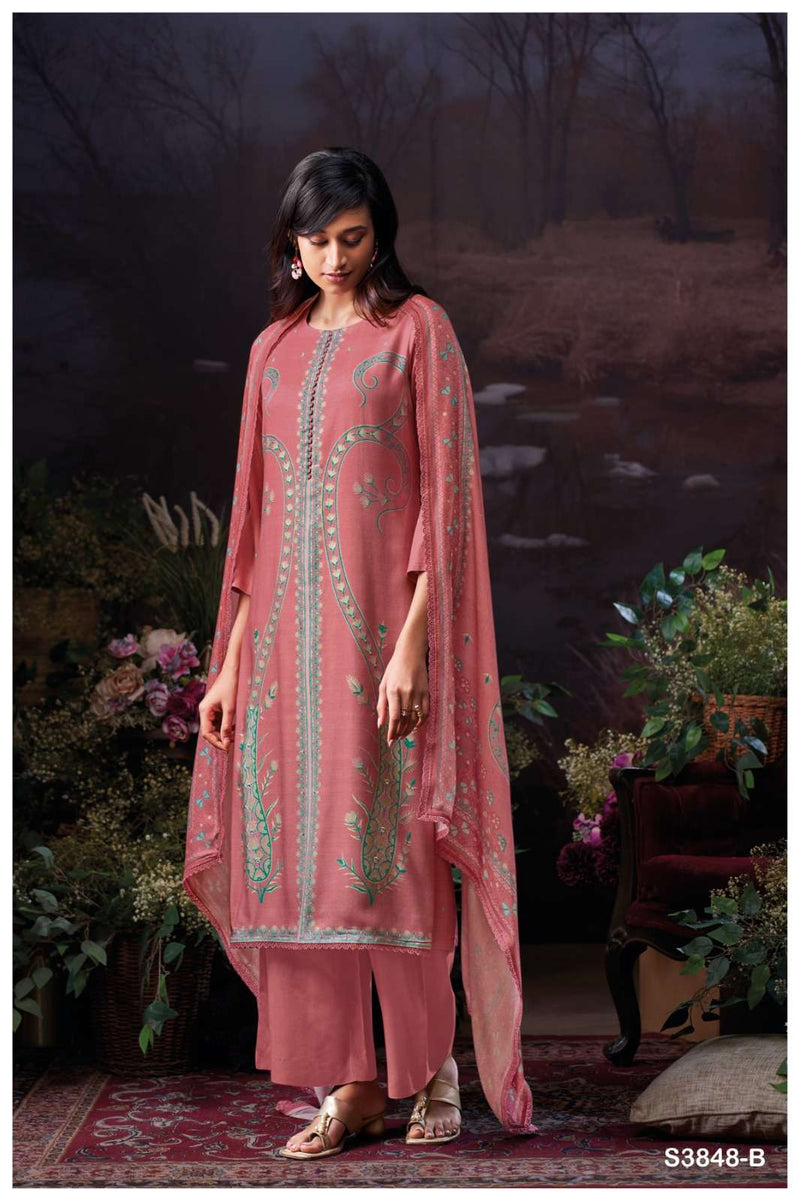 Ganga Fashion Rimsha 3848 Pure Pashmina Embroidered Work Salwar Suit