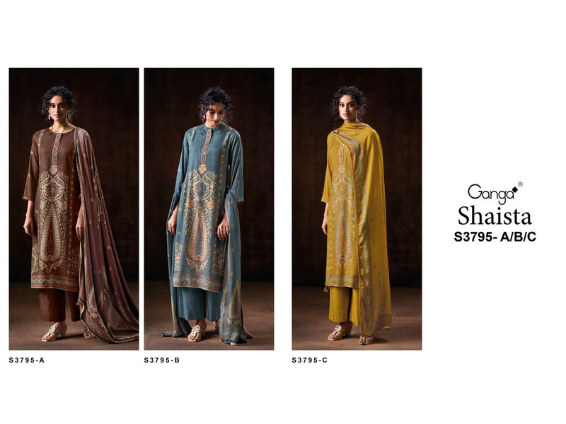 Ganga Fashion Shaista 3795 Premium Woolen Pashmina Embroidered Salwar Kameez