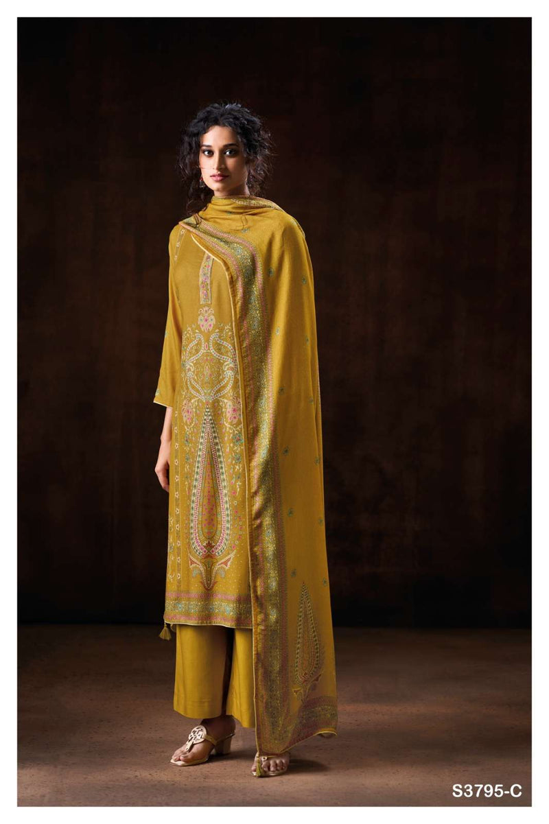 Ganga Fashion Shaista 3795 Premium Woolen Pashmina Embroidered Salwar Kameez
