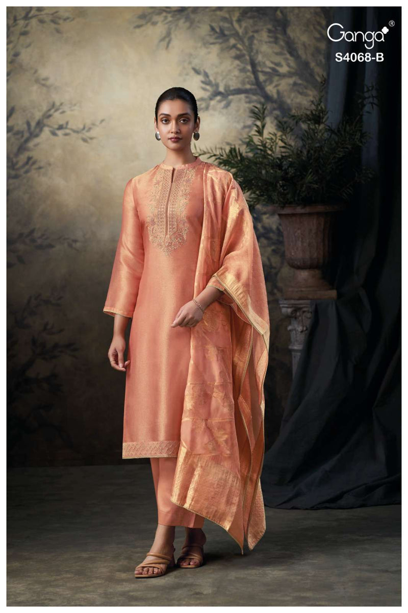 Ganga Fashion Taapsee KV-70705 | Premium Silk Designer Salwar Suit with Embroidery & Organza Dupatta