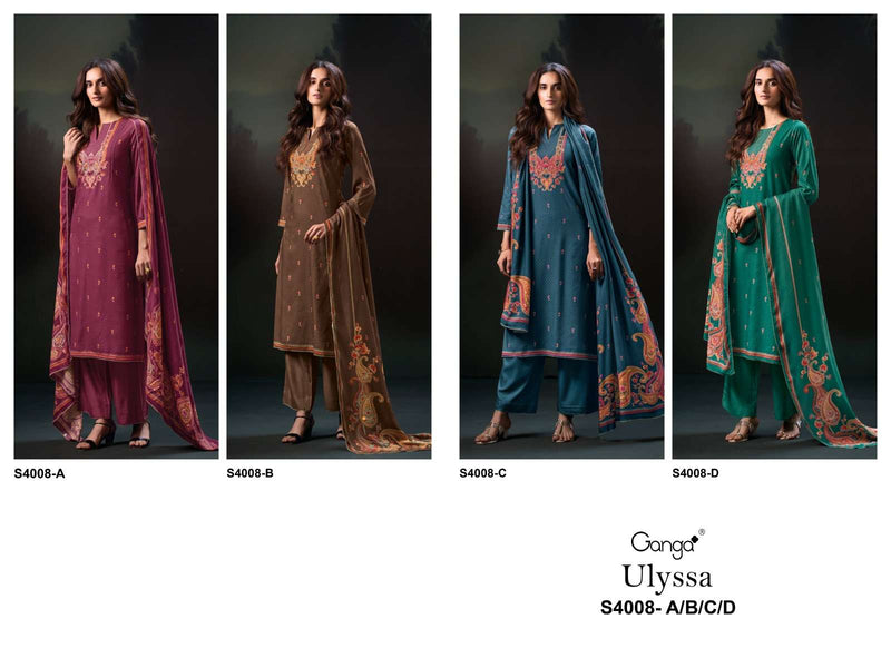 Ganga Fashion Ulyssa 4008 Woolen Pashmina Handwork Salwar Suit