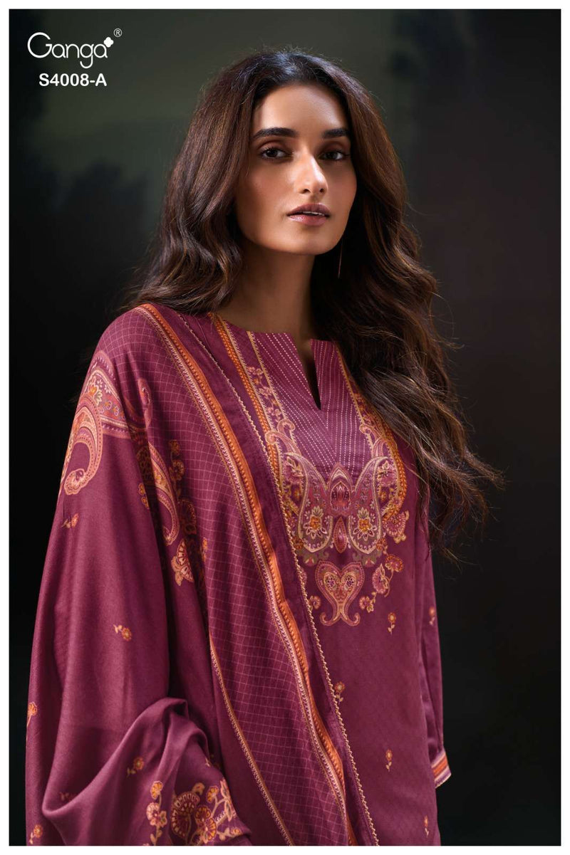 Ganga Fashion Ulyssa 4008 Woolen Pashmina Handwork Salwar Suit