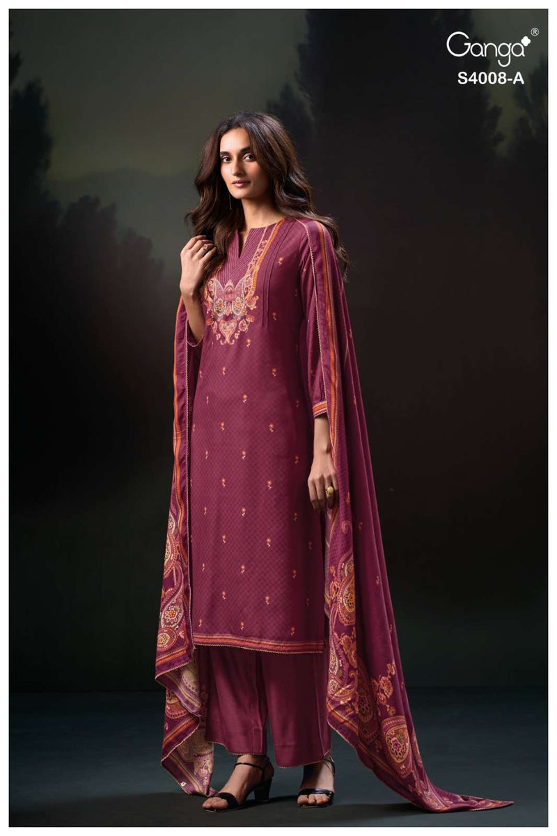 Ganga Fashion Ulyssa 4008 Woolen Pashmina Handwork Salwar Suit