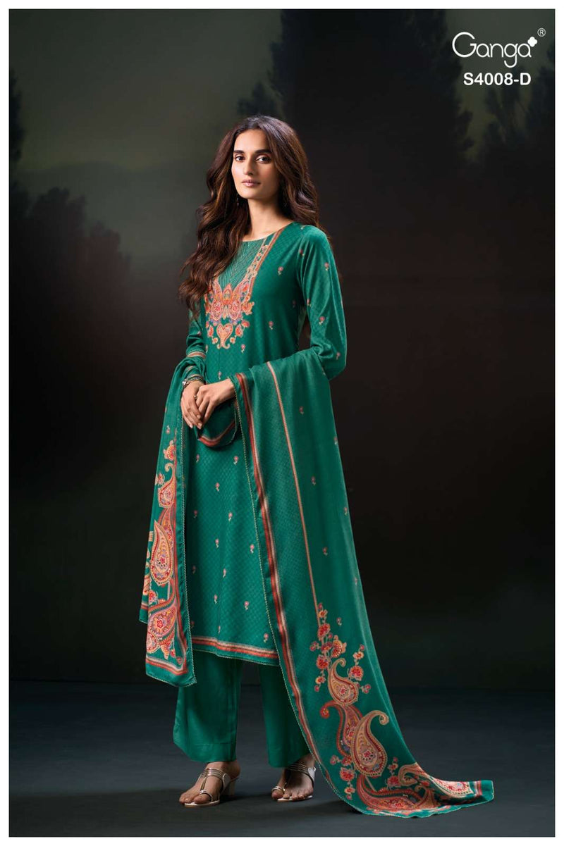 Ganga Fashion Ulyssa 4008 Woolen Pashmina Handwork Salwar Suit