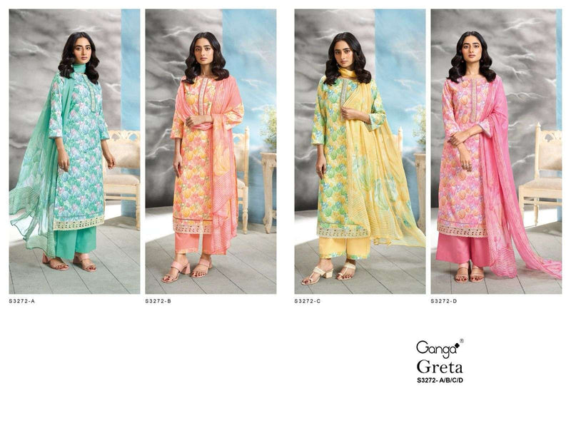 Ganga Greta 3272 Cotton Embroidered Fancy Designer Salwar Suit