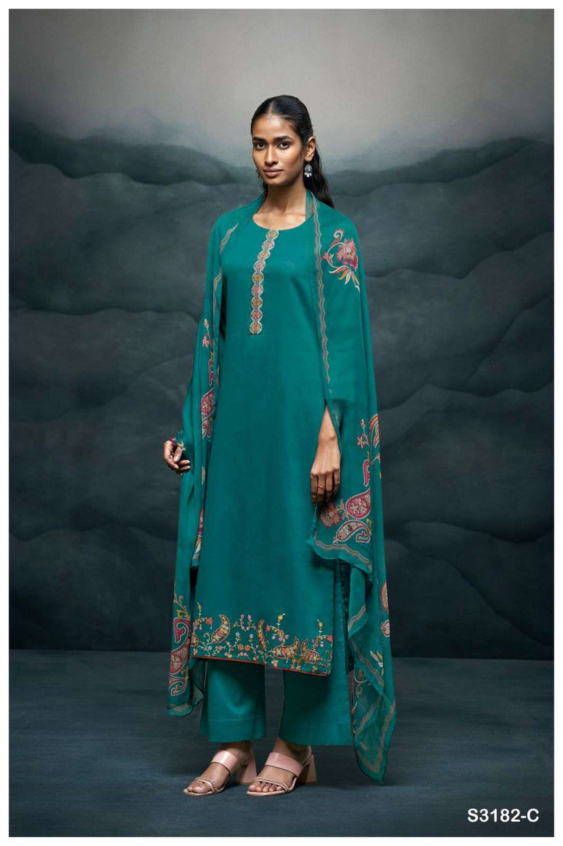 Ganga Harshika 3182 Premium Silk Embroidery Work Salwar Suit