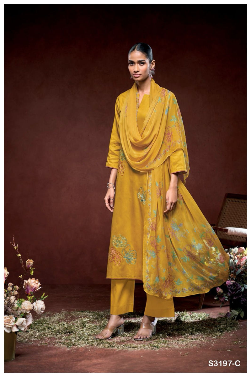 Ganga Ilah 3197 Premium Cotton Embroidery Work Salwar Kameez