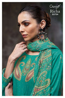 Ganga Richa 3734 Pure Wool Shawl Suit Hand Embroidered Winter Collection