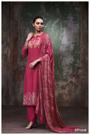 Ganga Richa 3734 Pure Wool Shawl Suit Hand Embroidered Winter Collection