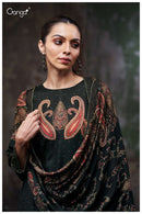 Ganga Richa 3734 Pure Wool Shawl Suit Hand Embroidered Winter Collection