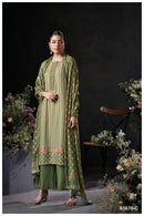 Ganga Suits Nirelle 3878 Pure Wool Pashmina Embroidered Schiffli Work Salwar Suit