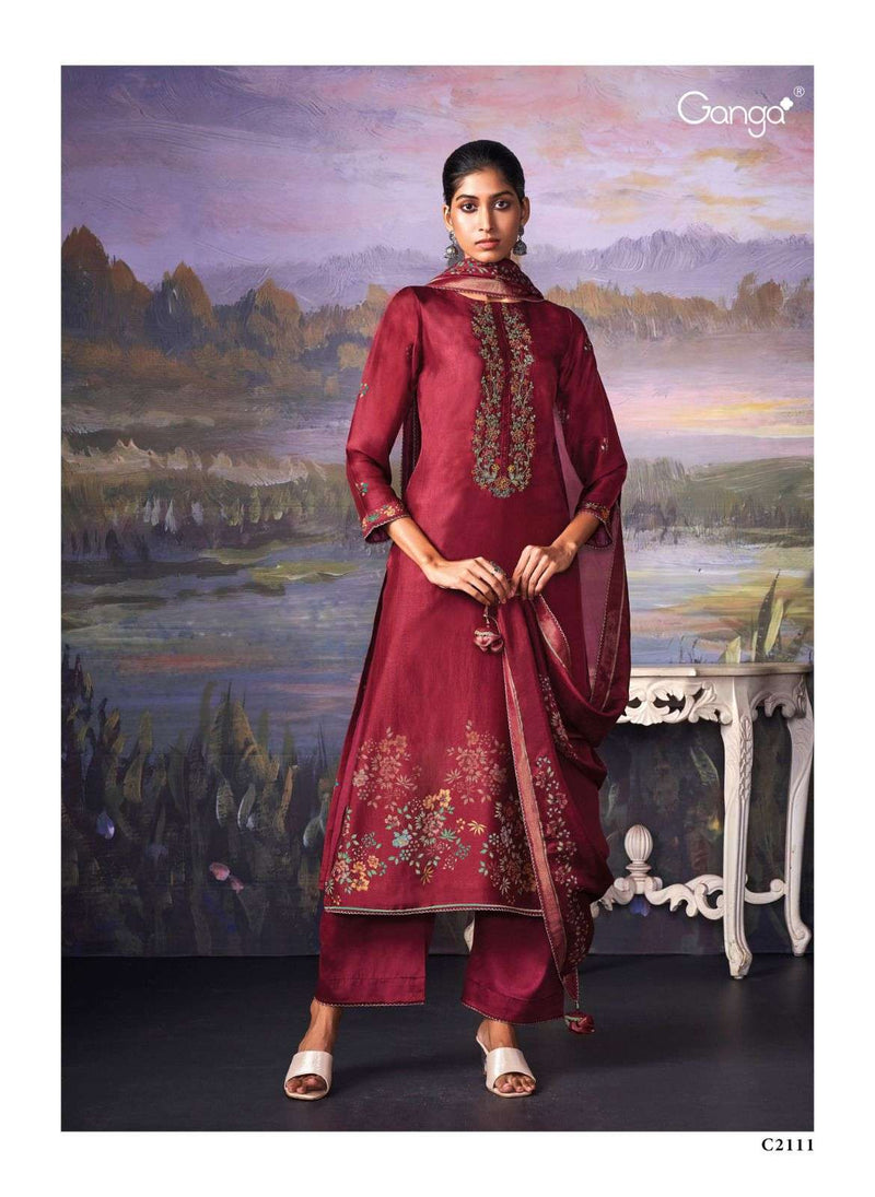 Ganga Suits Serenity Premium Silk Embroidery Swarovaski Work Salwar Suit