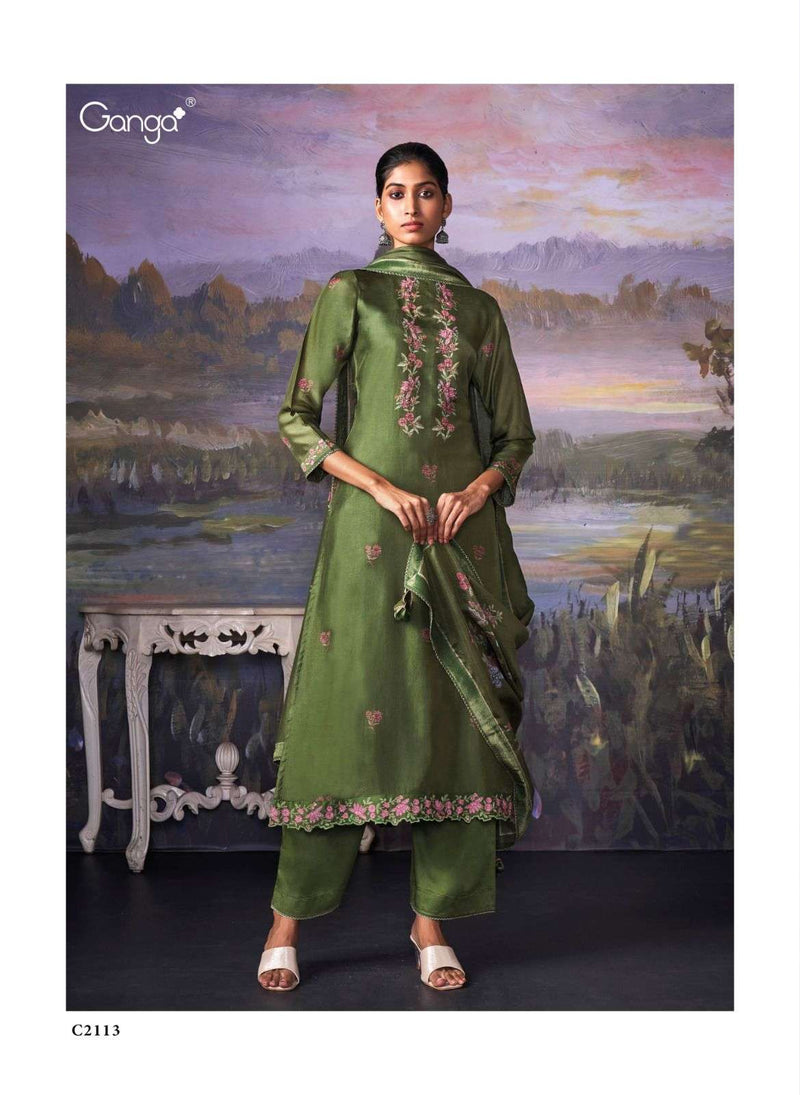 Ganga Suits Serenity Premium Silk Embroidery Swarovaski Work Salwar Suit