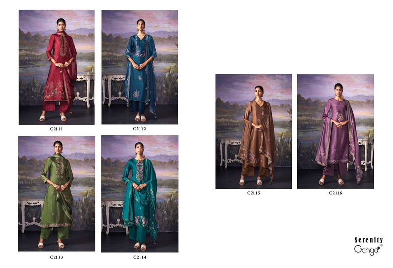 Ganga Suits Serenity Premium Silk Embroidery Swarovaski Work Salwar Suit