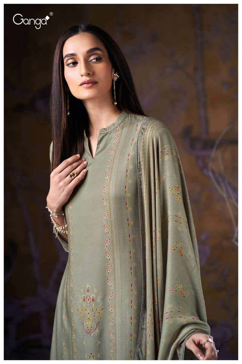 Ganga Fashion Aralyn 3788 Premium Wool Pashmina Embroidered Work Salwar Suit
