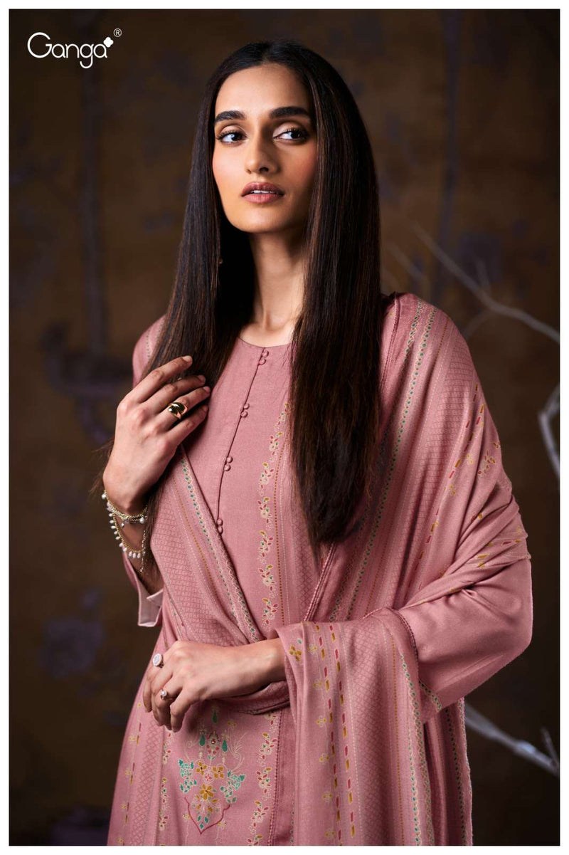 Ganga Fashion Aralyn 3788 Premium Wool Pashmina Embroidered Work Salwar Suit