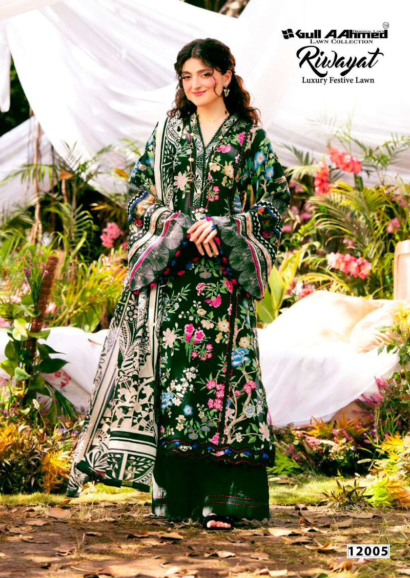 Gull Aahmed Riwayat Vol 12 Pure Cambric Cotton Printed Karachi Suit