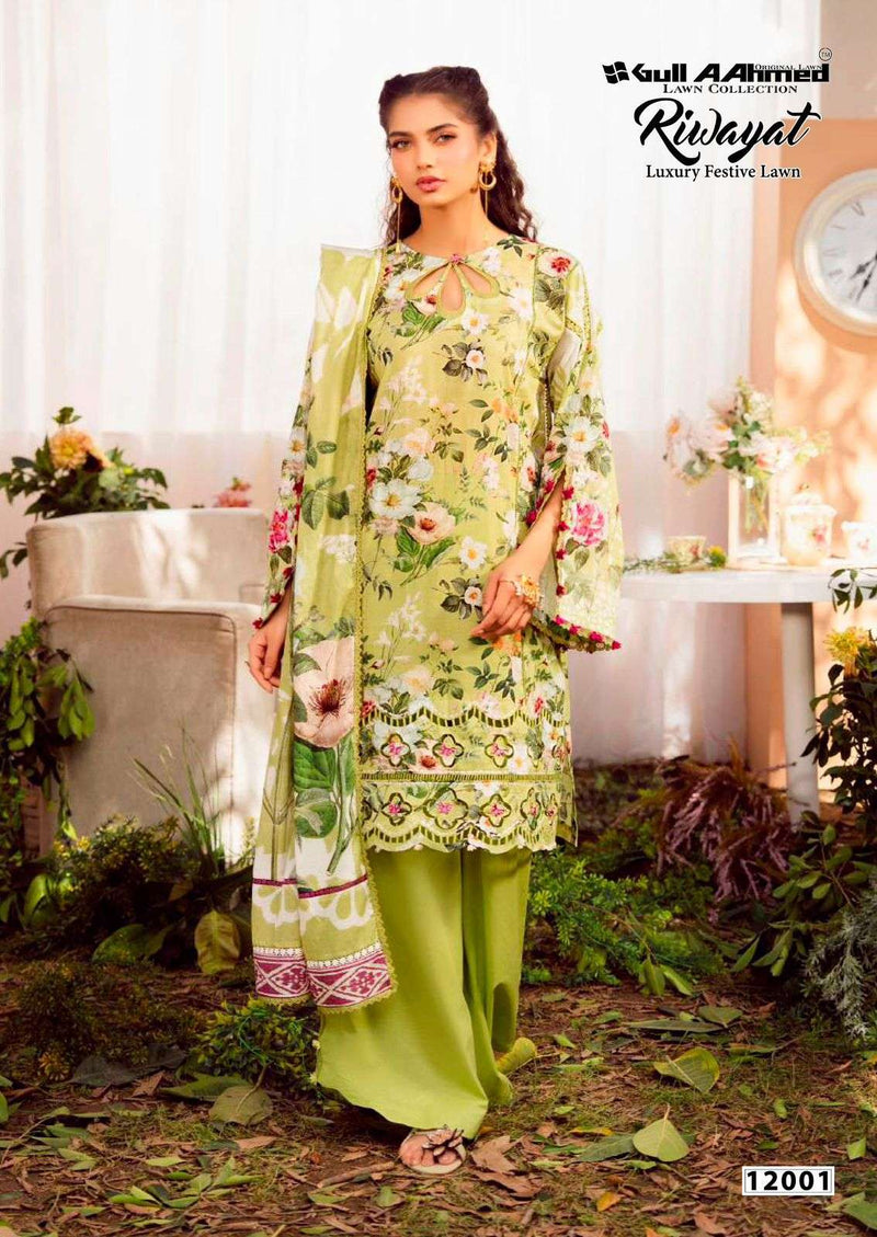 Gull Aahmed Riwayat Vol 12 Pure Cambric Cotton Printed Karachi Suit