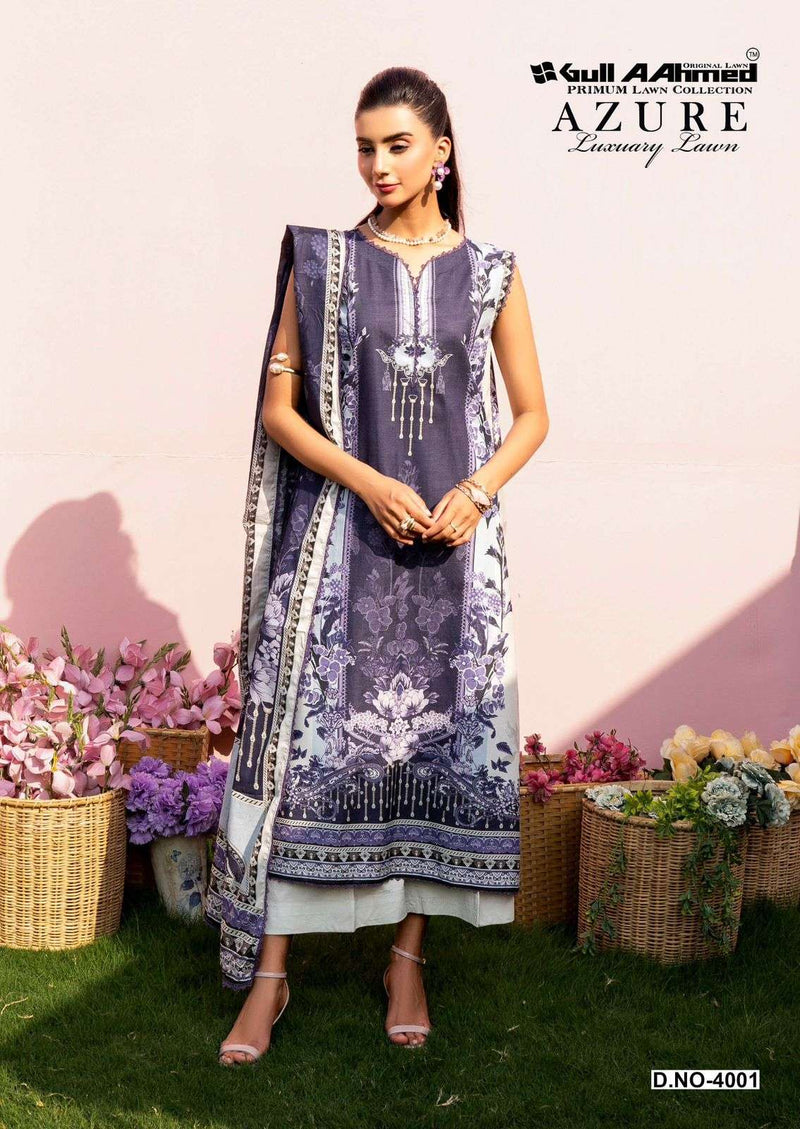 Gull Ahmed Lawn Azure Vol-04 – Pure Cambridge Collection with Mal Mal Dupatta