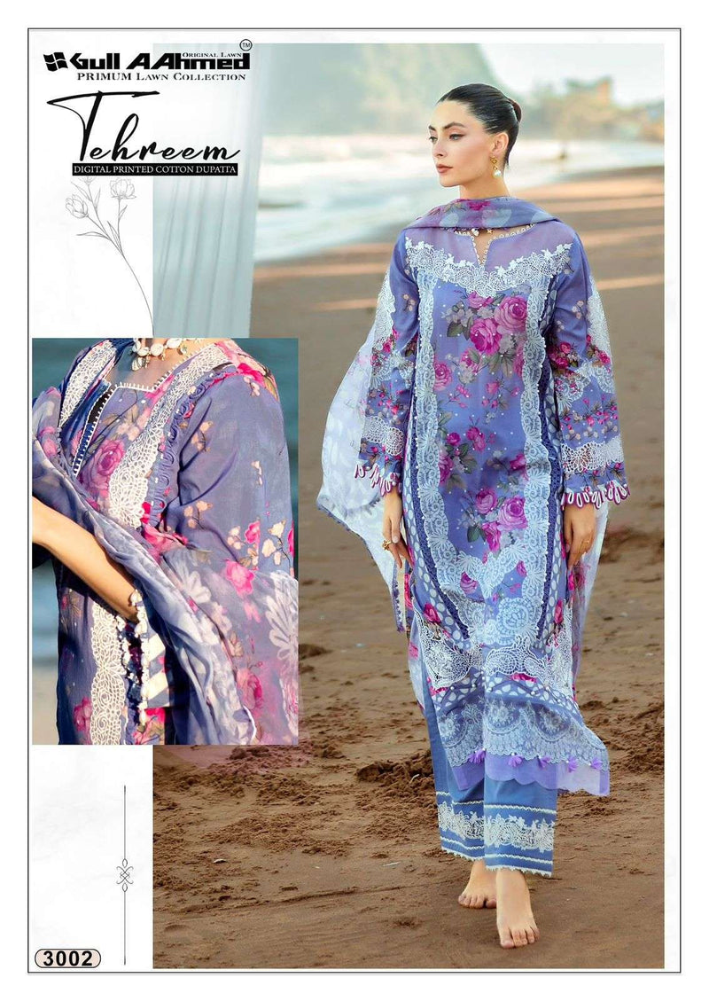 Gull Aahmed Tehreem Vol 3 Pure Lawn Cotton Printed Salwar Kameez