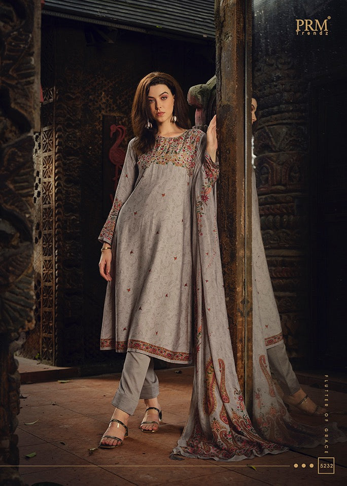 Prm Trendz Haajat Muslin Silk Digital Print With Designer Work Suits