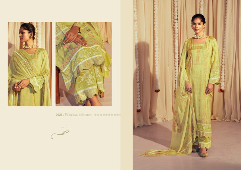 Kimora Heer Habia Muslin Silk Digital Print With Heavy Embroidery Suits