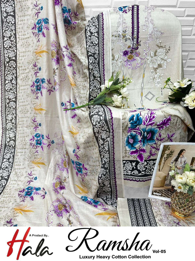 Hala Ramsha Vol 5 Pure Cotton Printed Casual Wear Salwar Suit