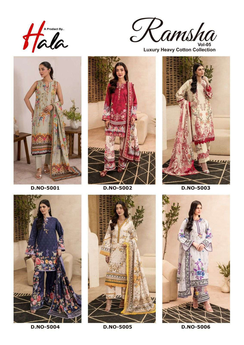 Hala Ramsha Vol 5 Pure Cotton Printed Casual Wear Salwar Suit