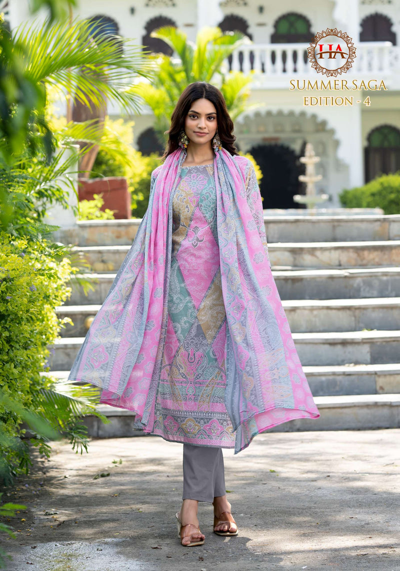 Harshit Fashion Summer Saga Vol 4 Pure Cotton Diamond Work Salwar Suit