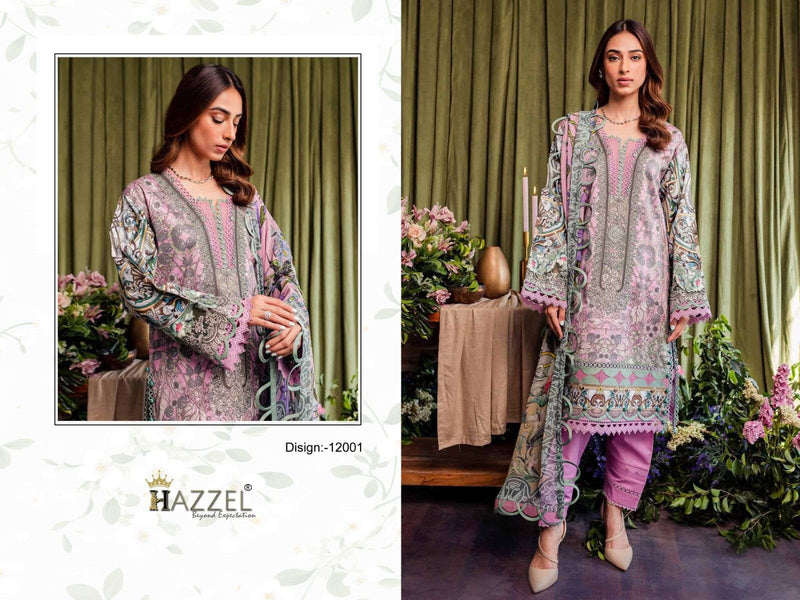 Hazzel Firdous Queens Court Vol 12 Cotton Print With Exclusive Embroidery Patches Salwar Kameez